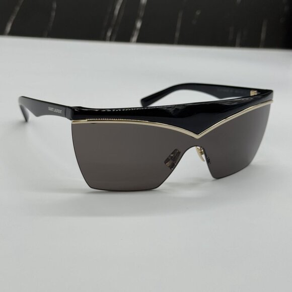 NEW SAINT LAURENT SL614 MASK 001 WOMEN BLACK SUNGLASSES SAINT LAURENT SL 614 001 - Picture 7 of 14